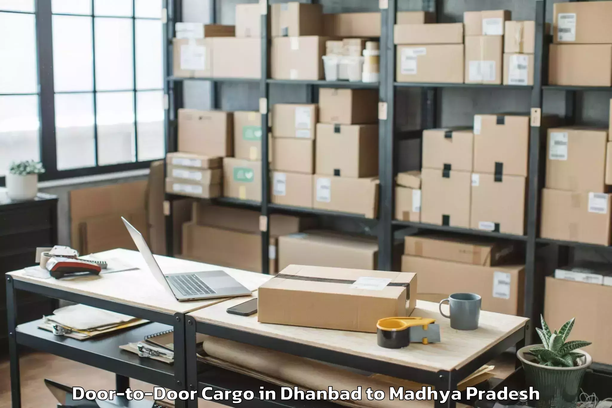 Easy Dhanbad to Sarni Door To Door Cargo Booking